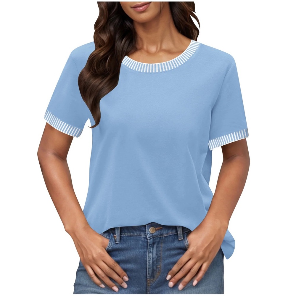 BRAND NEW XL Yoga Fox Women's Blue Short Sleeve Top